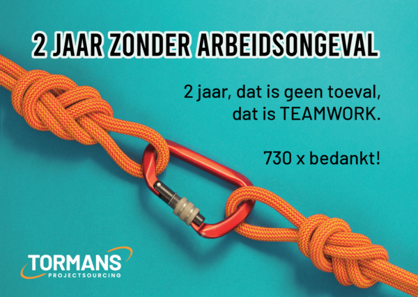 Twee jaar zonder arbeidsongeval - Bedankt!